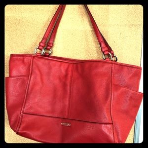Leather coach tote